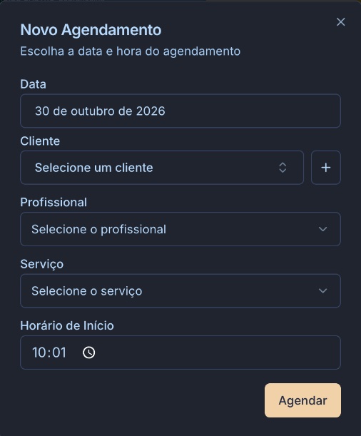 Formulário de novo agendamento